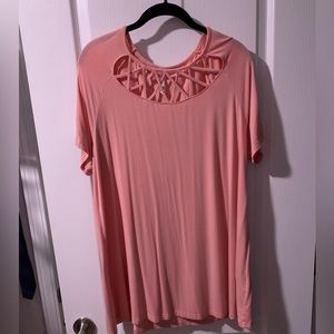 Gorgeous Soft Peach White Mark 1x Top with Sexy Cutout Neckline